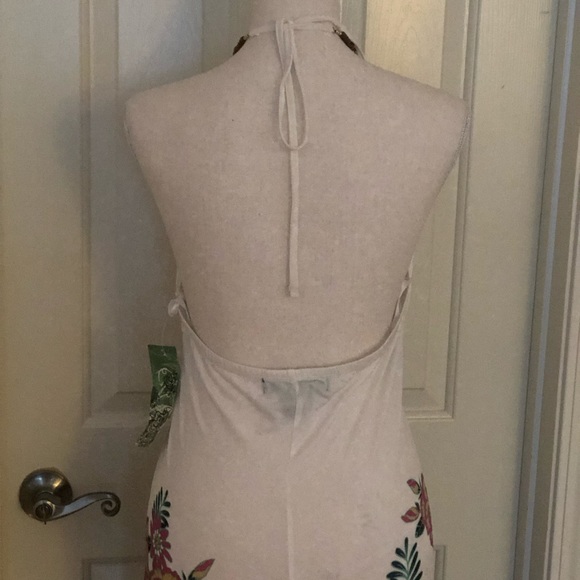 NWT Maxi Dress White with Floral Detail - Picture 4 of 5